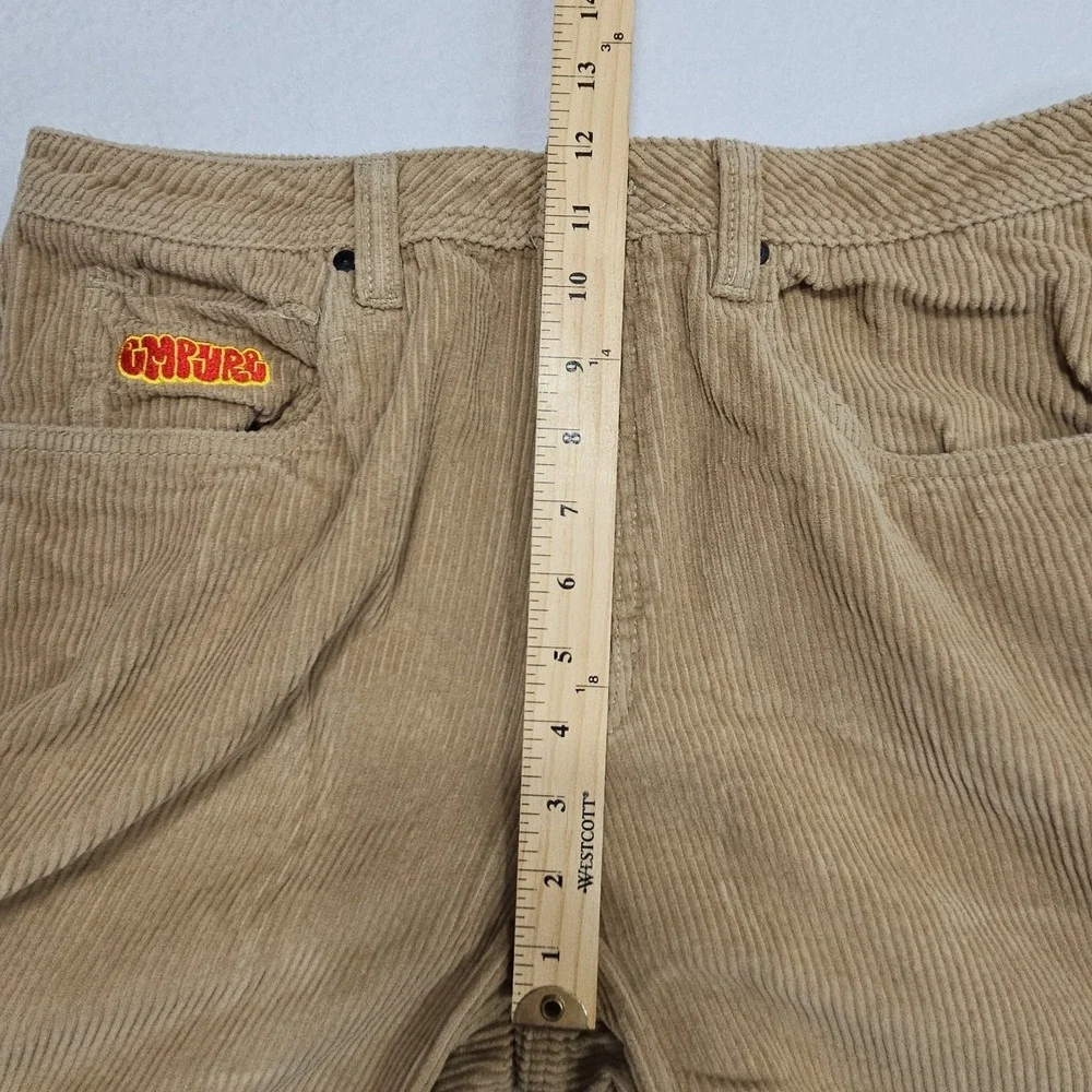 Empyre Relaxed Fit Corduroy Pants Mens 32 Tan Skater Streetwear Baggy Straight